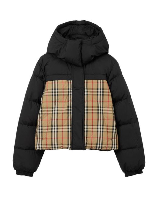 Burberry Cropped Reversible Check Puffer Jacket