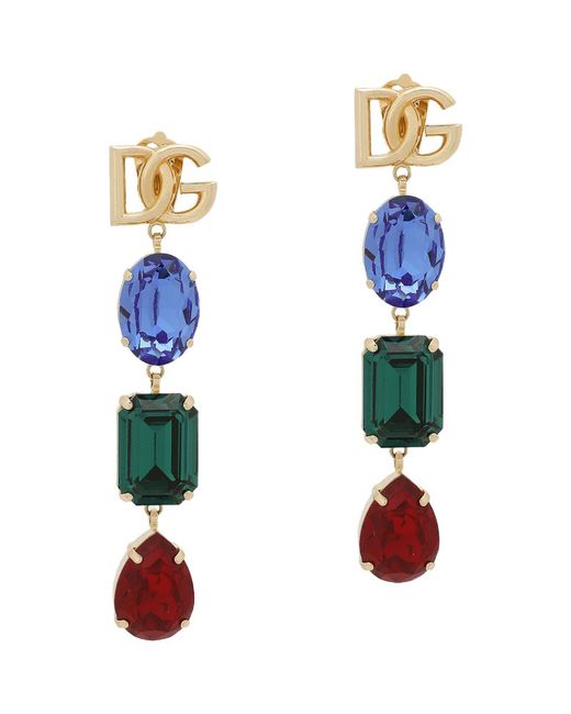 Dolce & Gabbana Rhinestone Logo Earrings