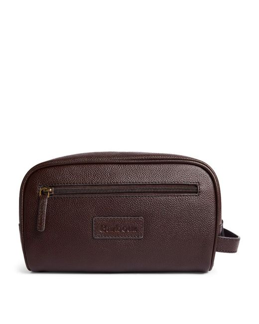 Barbour Grained Leather Wash Bag