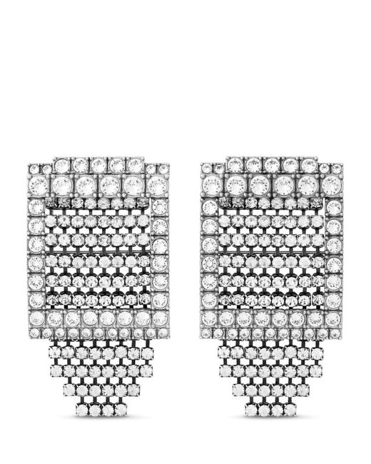 Balenciaga Crystal-Embellished Club Earrings