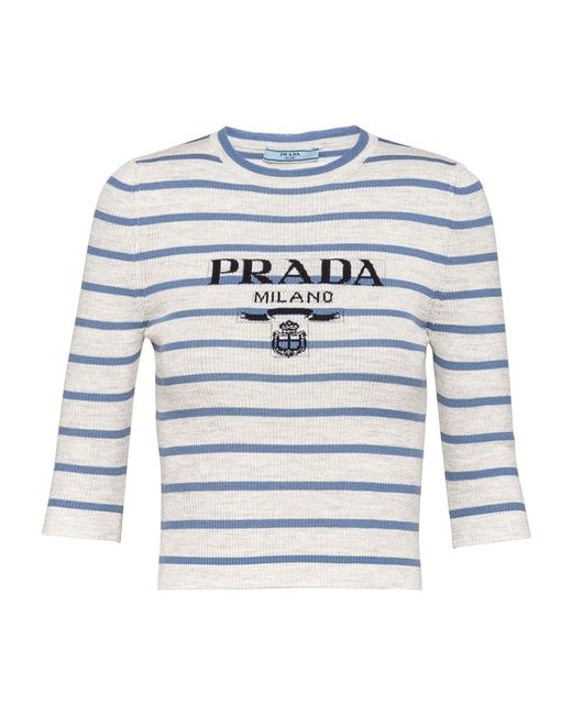 Prada Striped Logo Sweater
