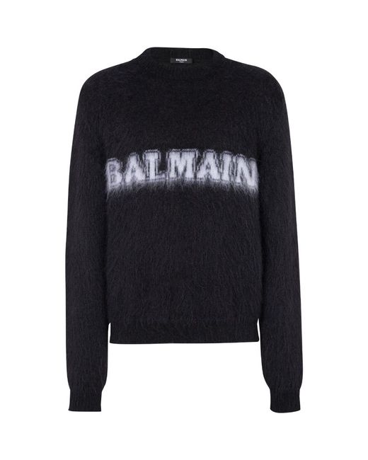 Balmain Mohair-Blend Logo Sweater