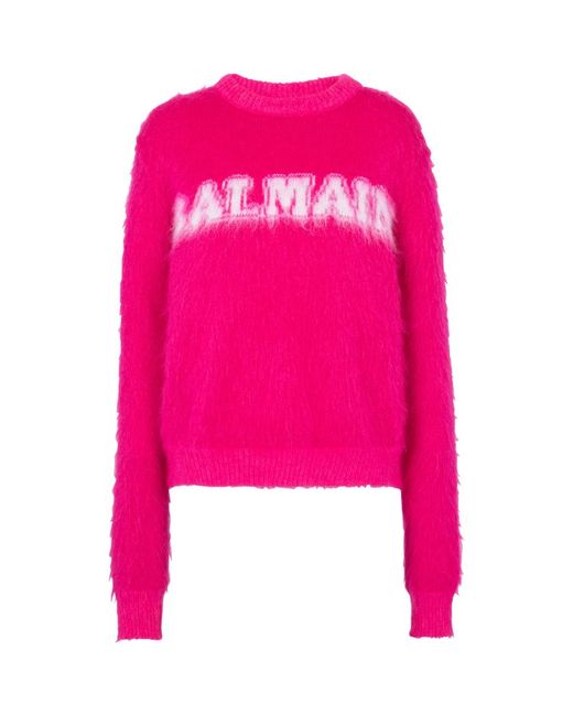 Balmain Mohair-Blend Logo Sweater