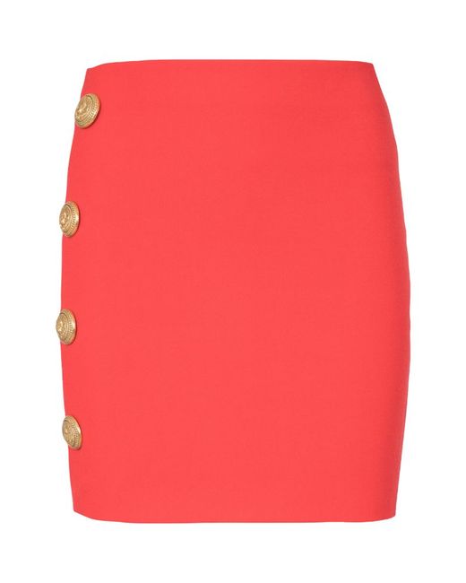 Balmain Knitted Button-Detail Mini Skirt