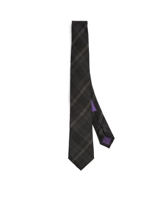 Ralph Lauren Purple Label Cashmere-Silk Check Print Tie