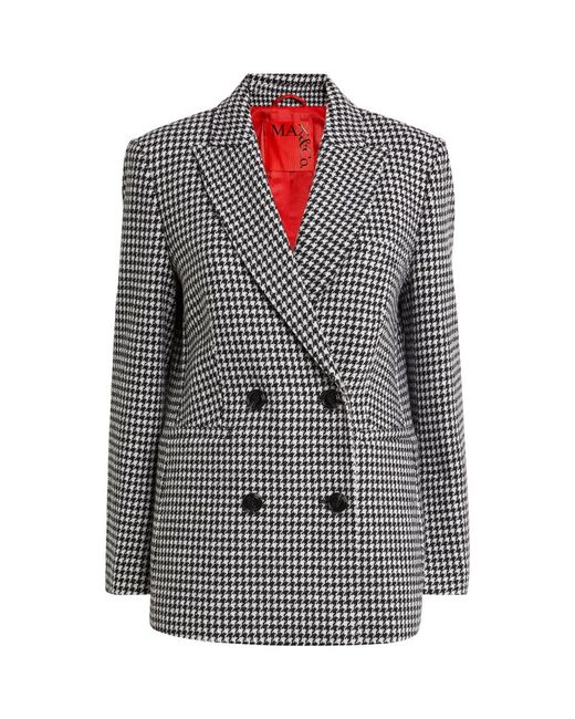 Max & Co . Double-Breasted Houndstooth Blazer