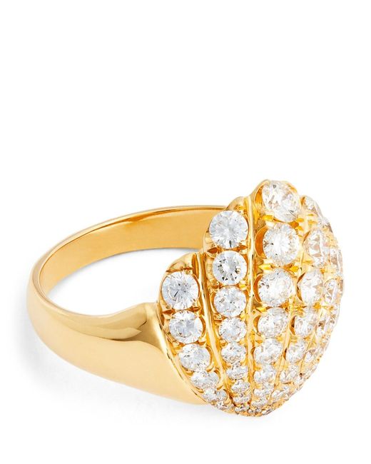 Anita Ko Yellow and Diamond Aurora Shell Ring