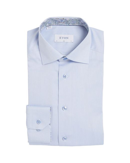 Eton Twill Paisley-Detail Shirt