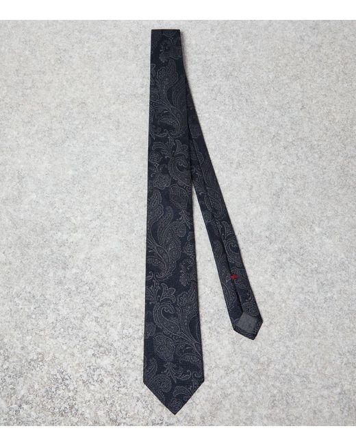 Brunello Cucinelli Silk-Wool Paisley Tie