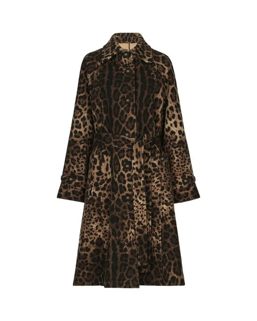 Dolce & Gabbana Wool-Silk Animal Print Coat