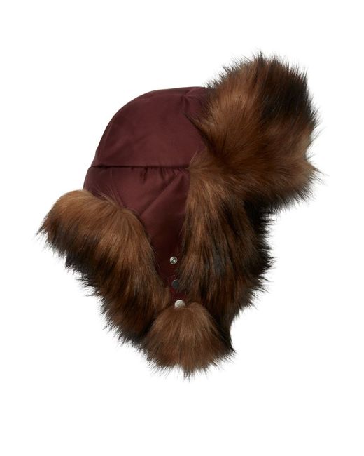 Burberry Faux-Fur-Trimmed Trapper Hat