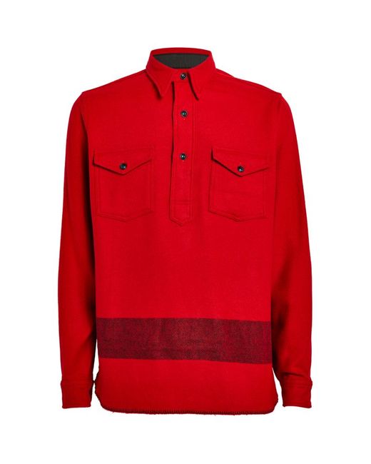 Ralph Lauren Wool-Blend Half-Button Shirt