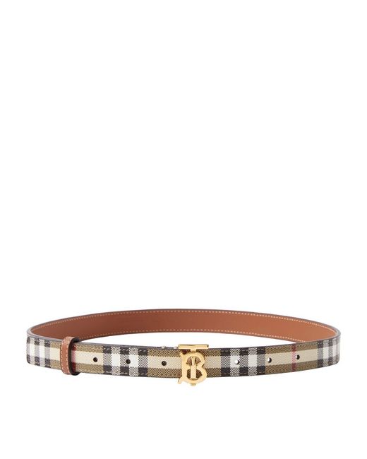 Burberry Leather Check TB Belt