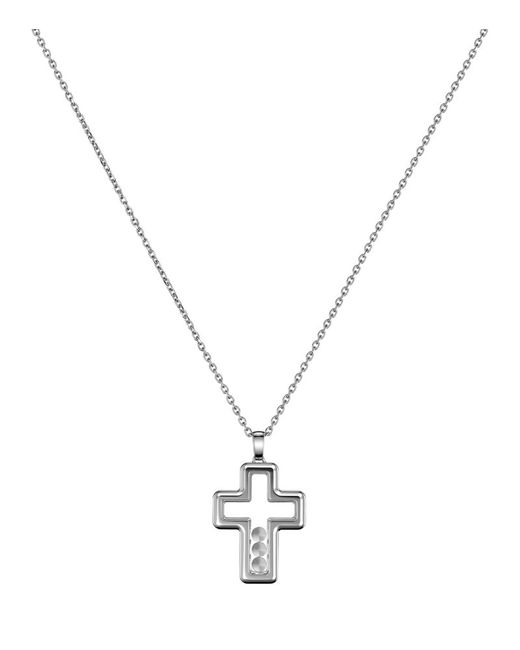 Chopard White and Diamond Happy Diamonds Cross Necklace