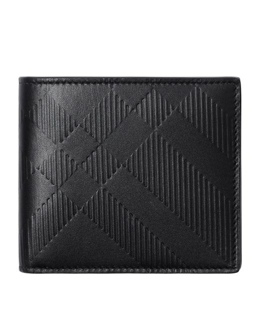 Burberry Leather Check Bifold Wallet