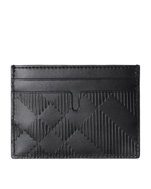 Burberry Leather Check Card Holder