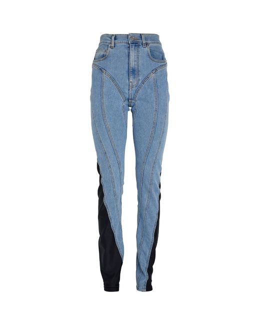 Mugler Panelled HIgh-Rise Skinny Jeans