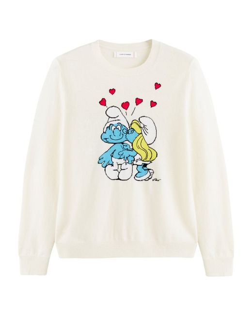Chinti And Parker x The Smurfs Kissing Cardigan