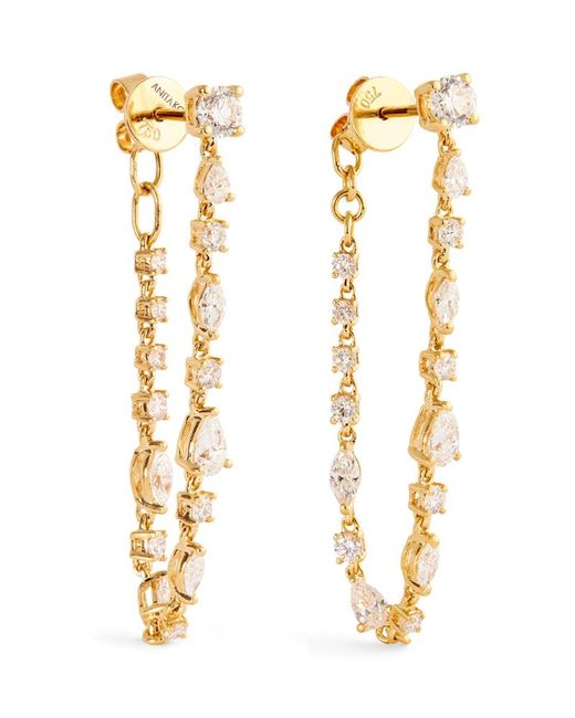 Anita Ko Yellow and Diamond Loop Earrings