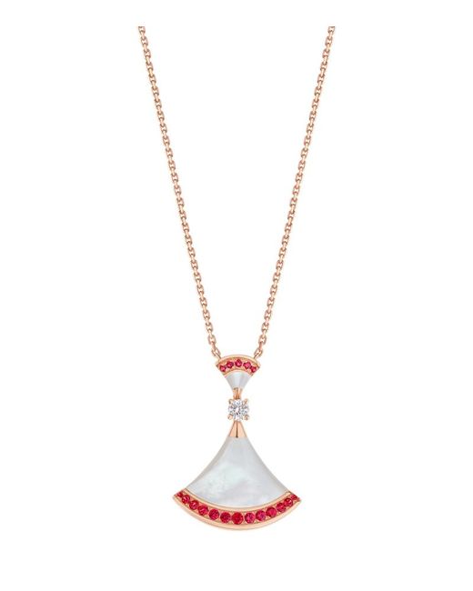 Bvlgari Diamond Ruby and Mother-of-Pearl DIVAS DREAM Necklace