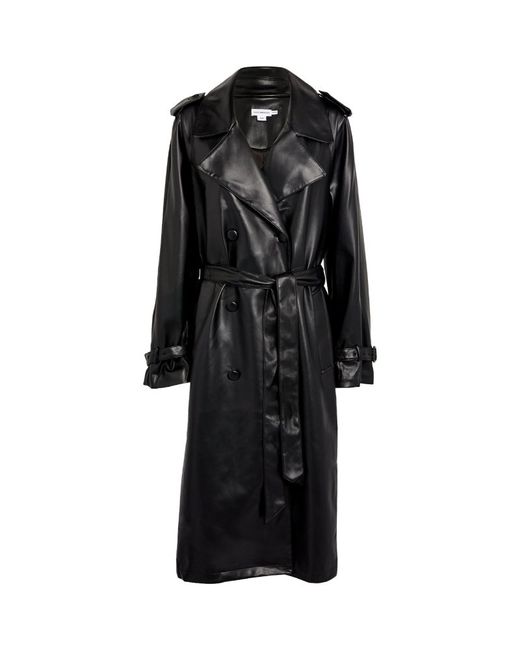 Good American Faux-Leather Trench Coat