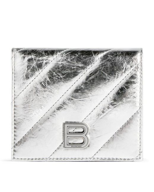 Balenciaga Metallic Leather Crush Wallet