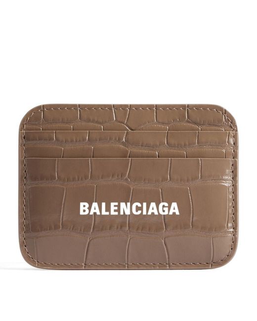 Balenciaga Croc-Embossed Leather Cash Card Holder
