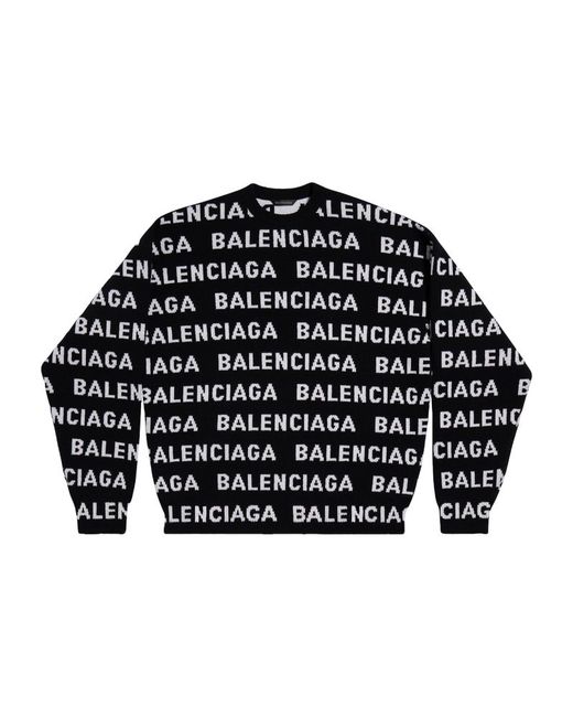 Balenciaga All-Over Logo Sweater