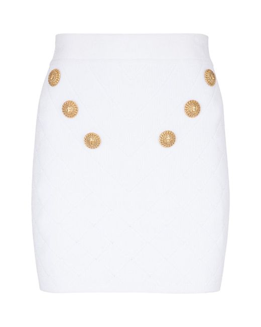 Balmain Knitted 6-Button Mini Skirt