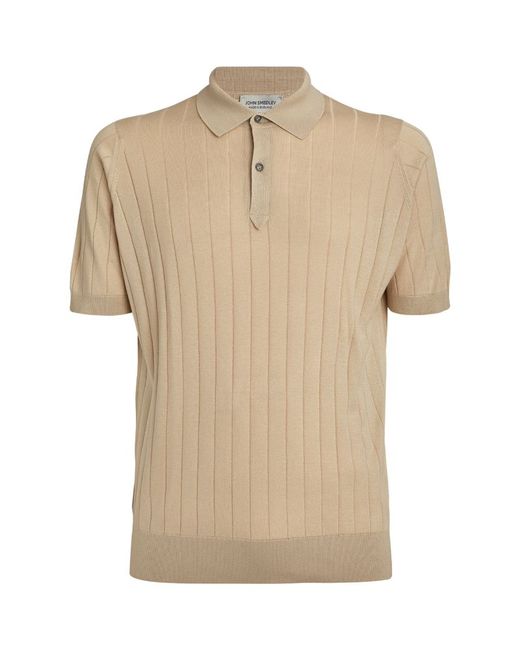 John Smedley Cotton Ribbed Polo Shirt