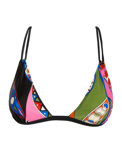 Emilio Pucci PUCCI Geometric Print Triangle Bikini Top