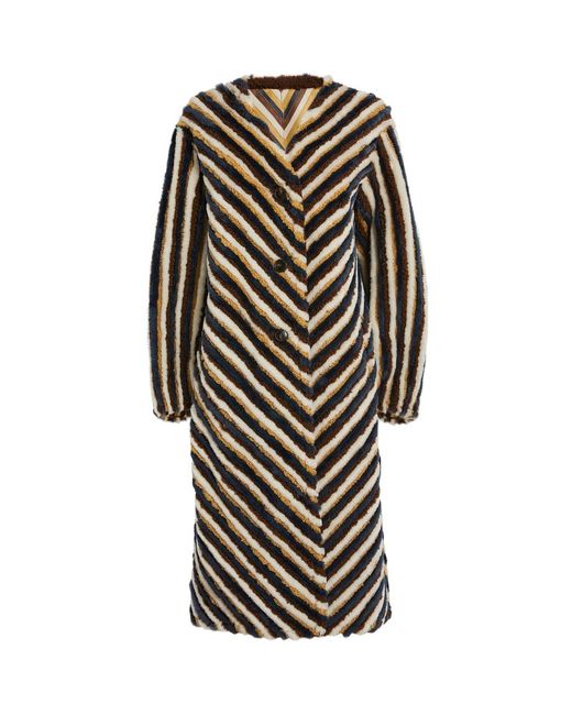 Yves Salomon Striped Coat