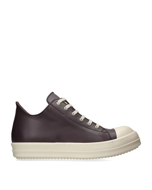 Rick Owens Leather Low-Top Sneakers