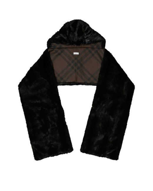 Burberry Faux-Fur Hooded Scarf