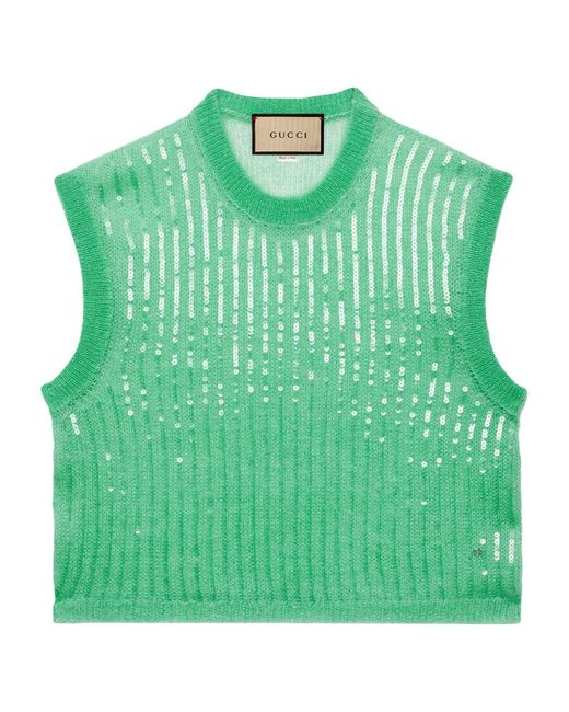 Gucci Mohair-Silk Sequinned Top