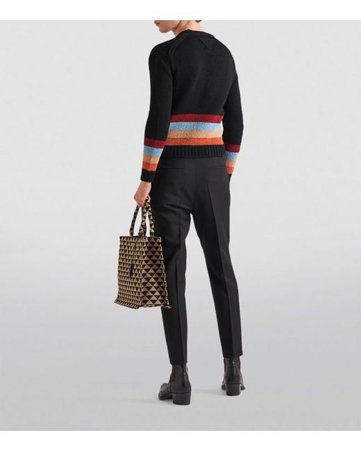 Prada Wool-Mohair Cropped Tailored Trousers