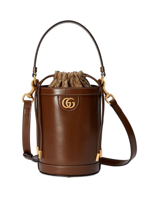 Gucci Mini Leather Ophidia Bucket Bag