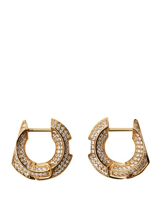 Burberry Plated Crystal Hollow Earrings