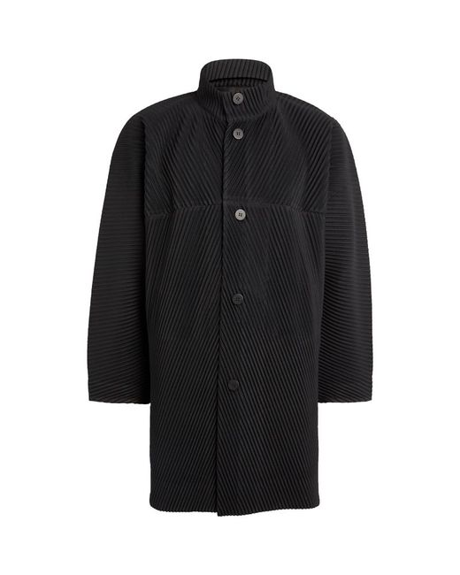 Homme Pliss Issey Miyake Pleated High-Neck Coat