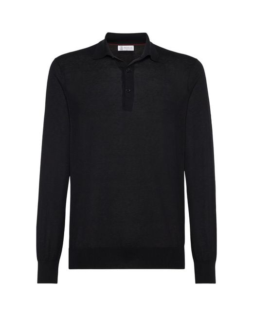 Brunello Cucinelli Cotton-Silk Polo Sweater