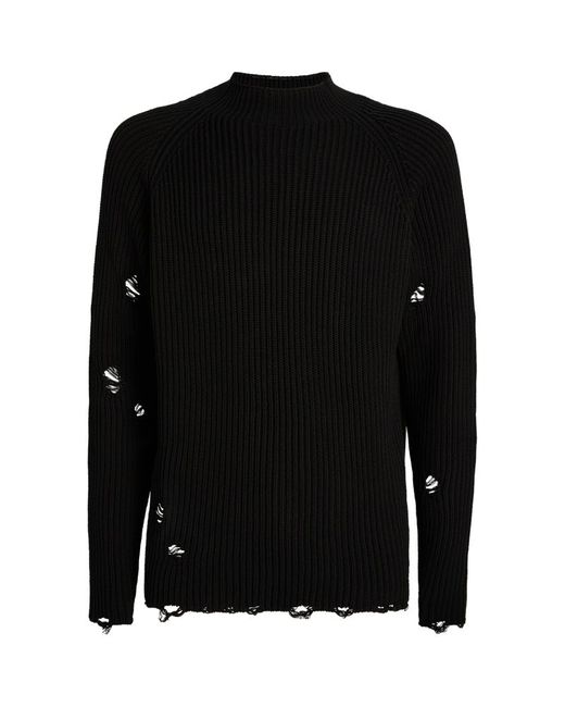 Mm6 Maison Margiela Distressed Patched Sweater