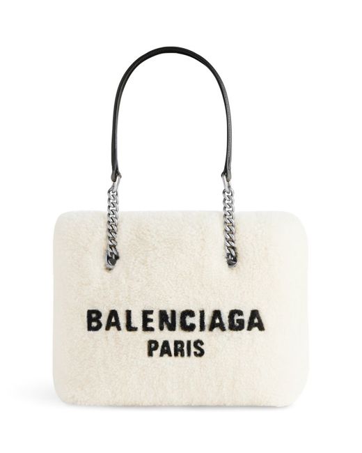 Balenciaga Small Shearling Duty Free Tote Bag