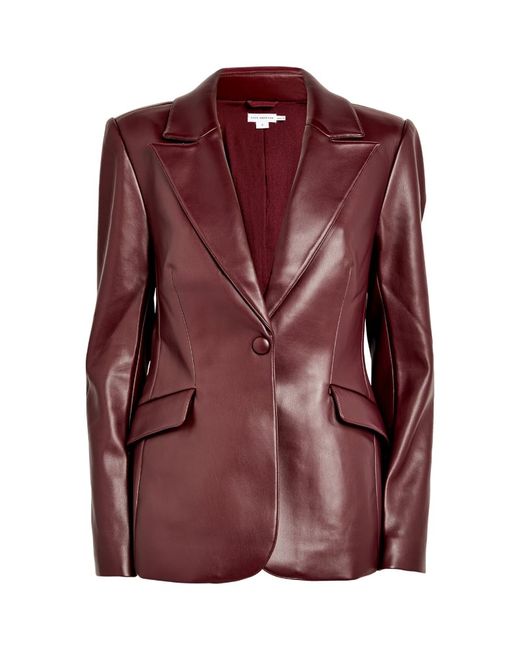 Good American Faux Leather Sculpted Blazer