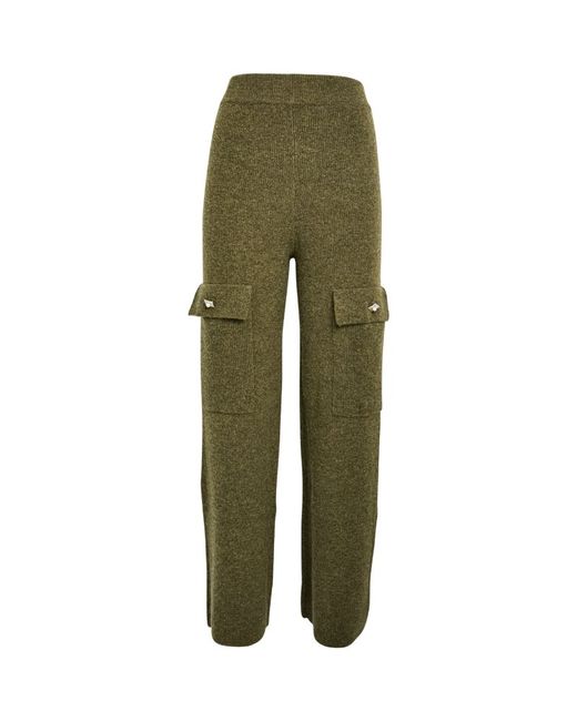 Izaak Azanei Merino-Wool Cashmere Embellished Cargo Trousers