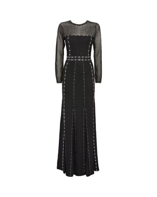 St. John Crystal-Embellished Maxi Dress