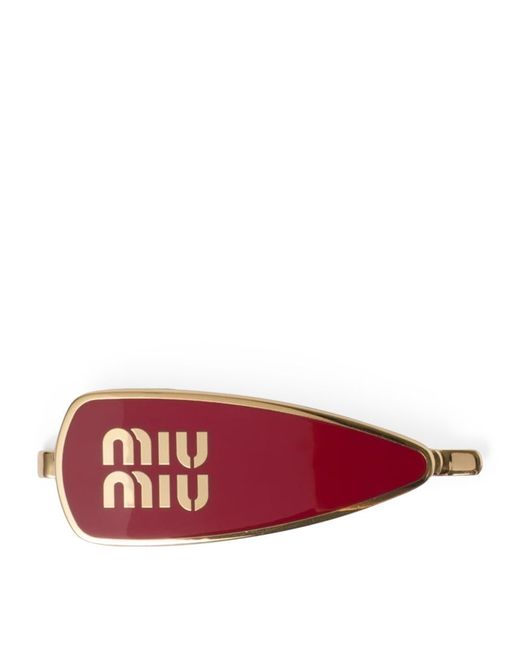 Miu Miu Enamel Logo Hair Clip