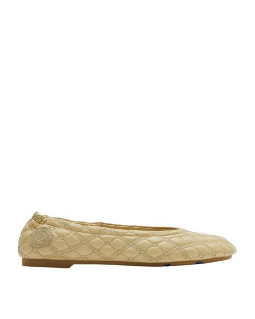 Burberry Leather Quilted Sadler Ballet Flats