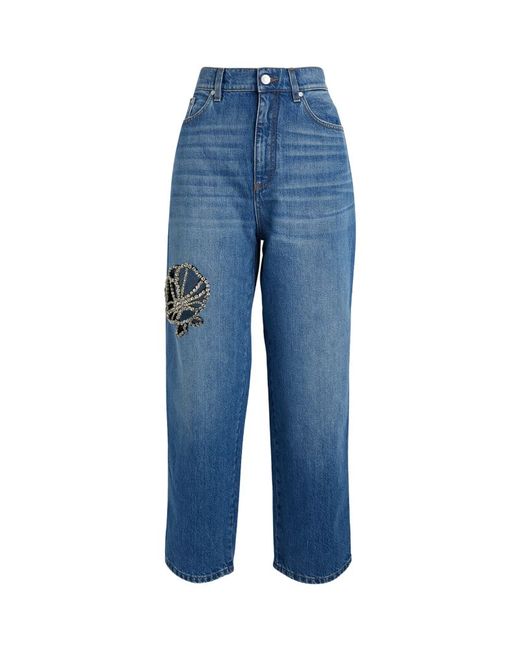 Stella McCartney Crystal-Embellished Straight Jeans