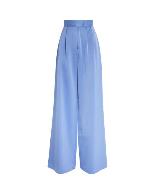 Alex Perry Satin Crepe Pleated Trousers