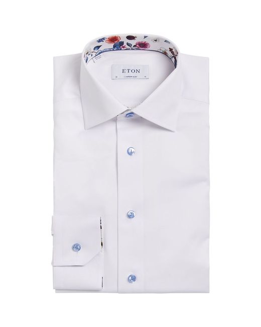 Eton Floral-Collar Shirt